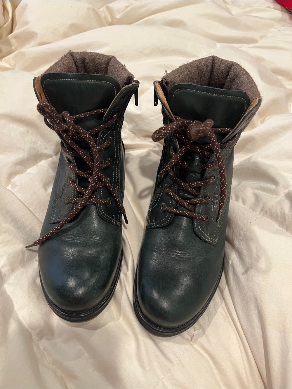 Taos Green Leather Boots